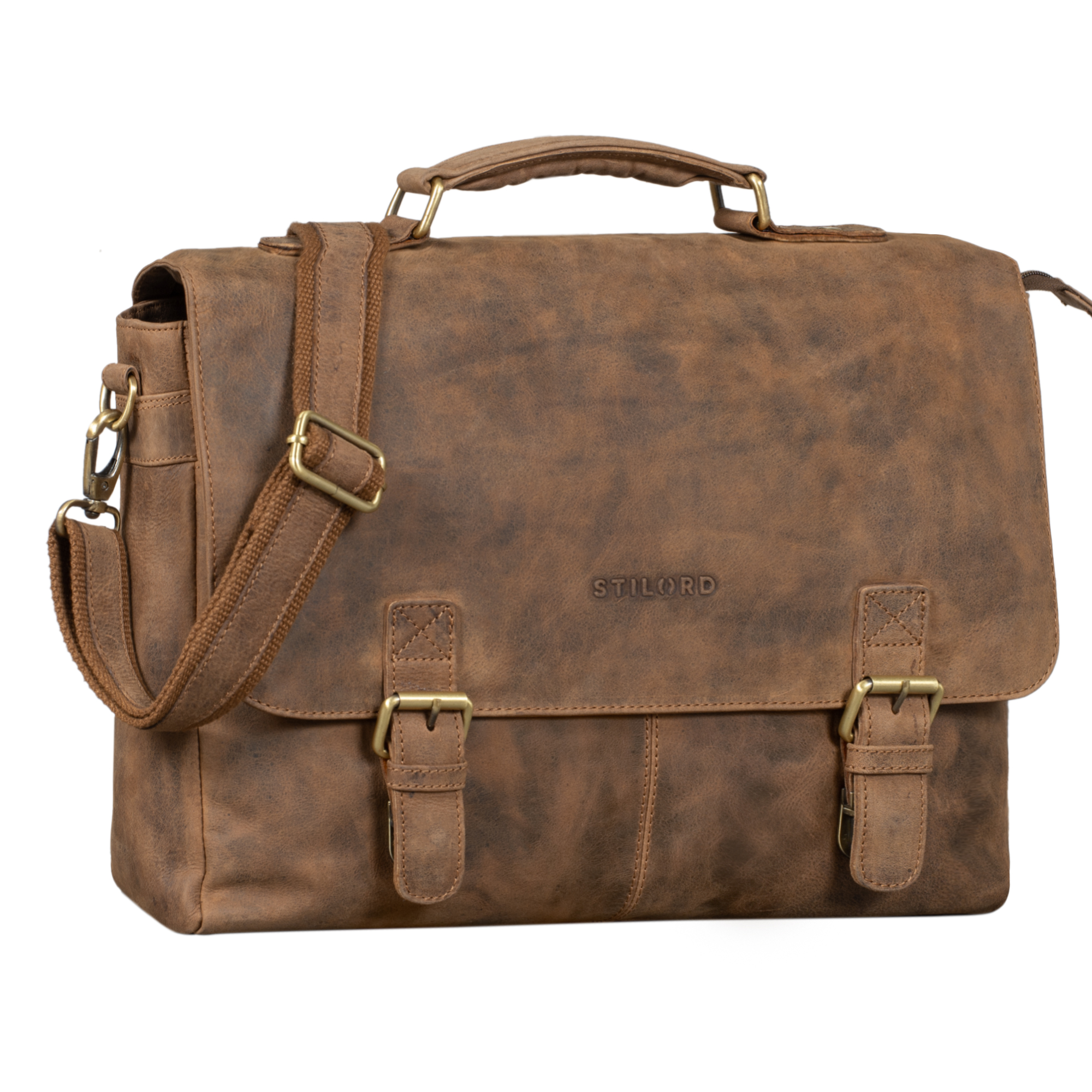 "Dorian" Vintage Business Briefcase Leather STILORD
