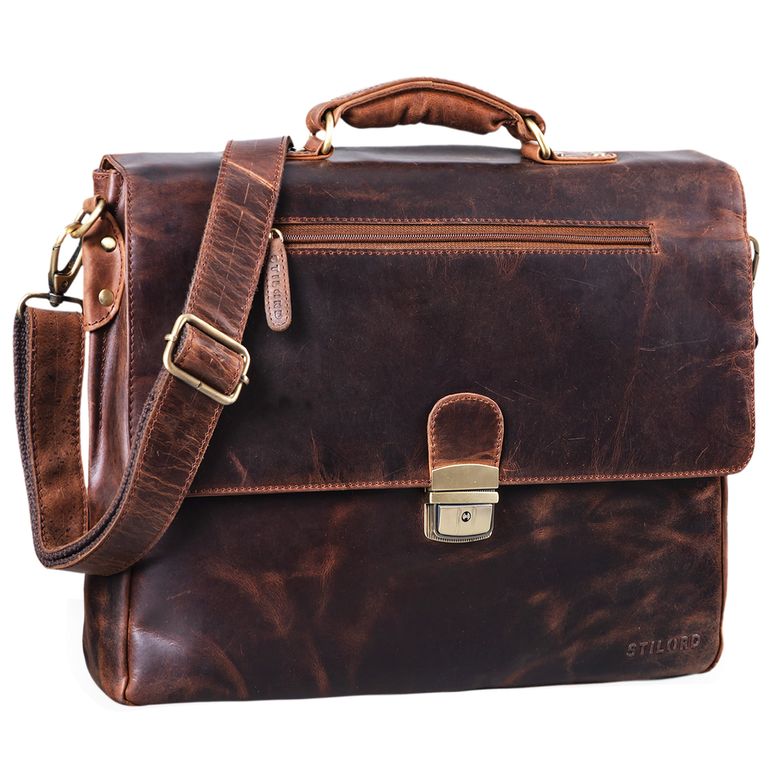 "Carter" vintage businesstas leder groot