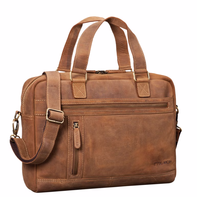 "Dion" Vintage Business Tas Leer