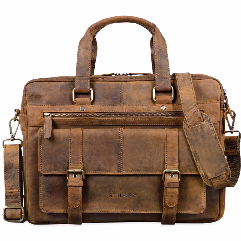 "Alvaro" vintage lederen tas laptop tas