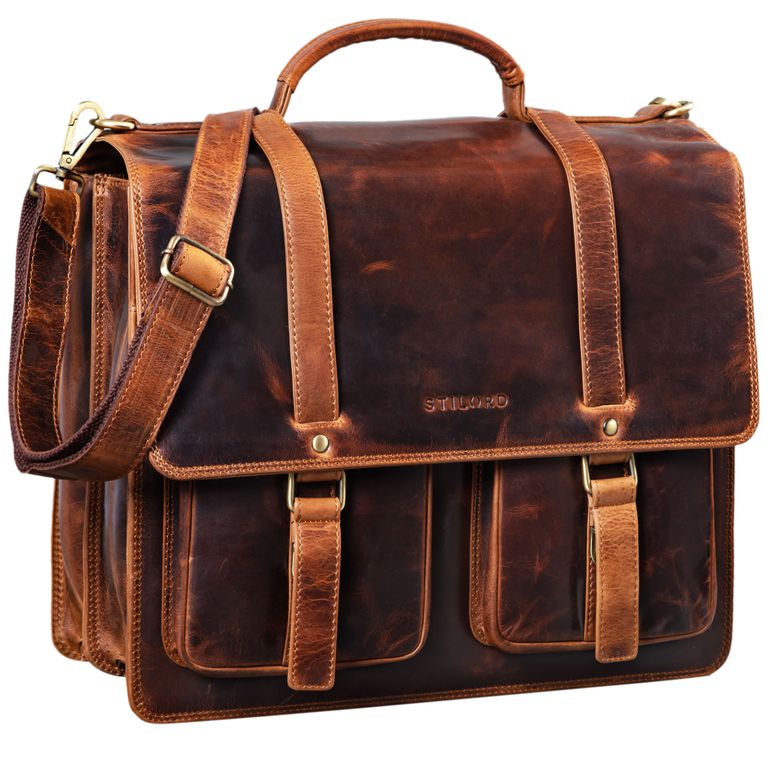 Vintage "Fernando" Briefcase em pele