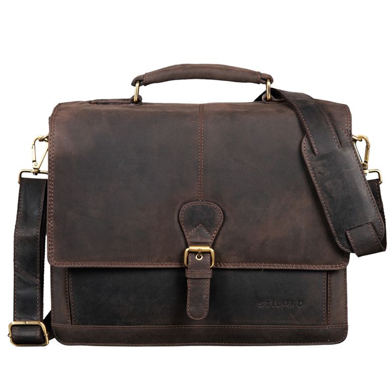 "Francis" Small Leather Briefcase Men