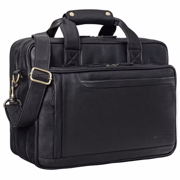 "Excelsior" XXL Real Leather Briefcase for Men 17+ Inch Laptop