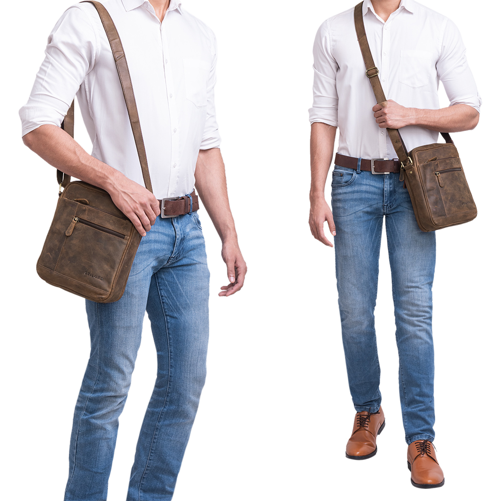 "Diego" Vintage Mens Bag Leather STILORD