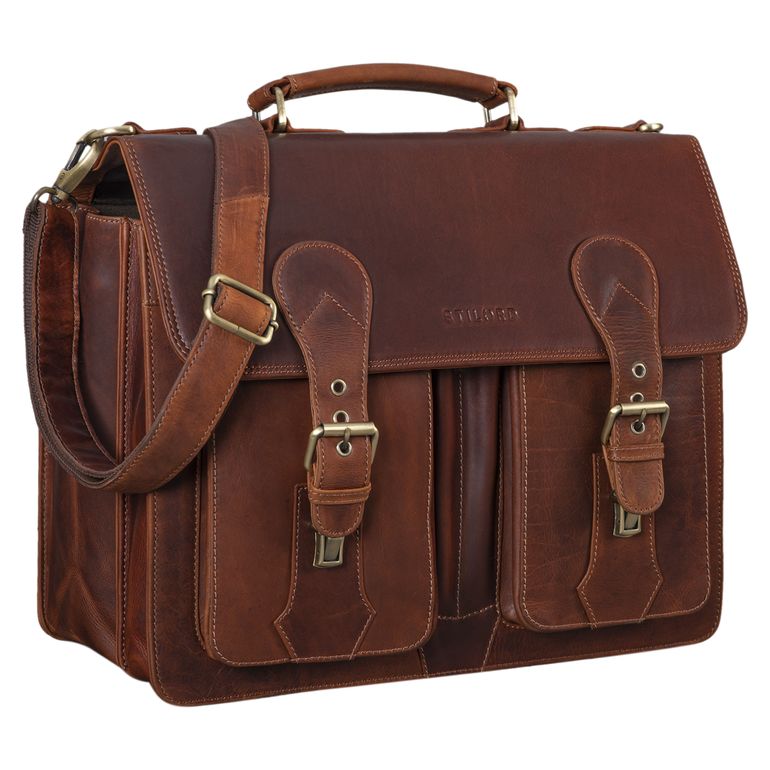 "Kronos" Portfolio Leather Large Briefcase