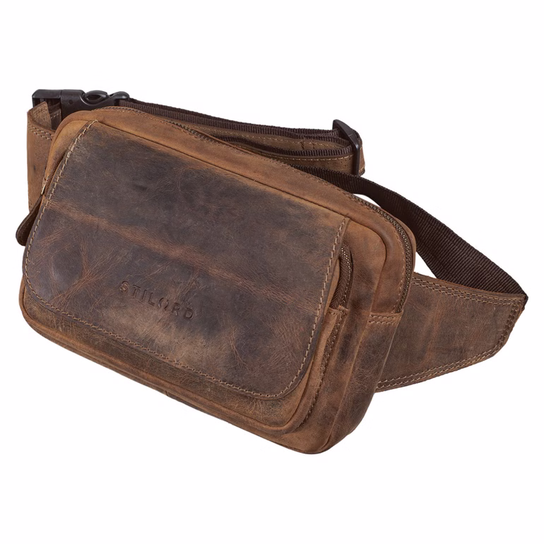"Boston" gordeltas leder vintage