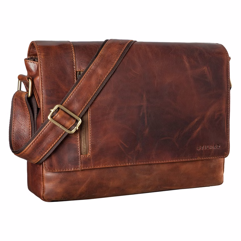 "Davis" Messenger Bag Læder 13" Laptop – Vintage Umhængtaske