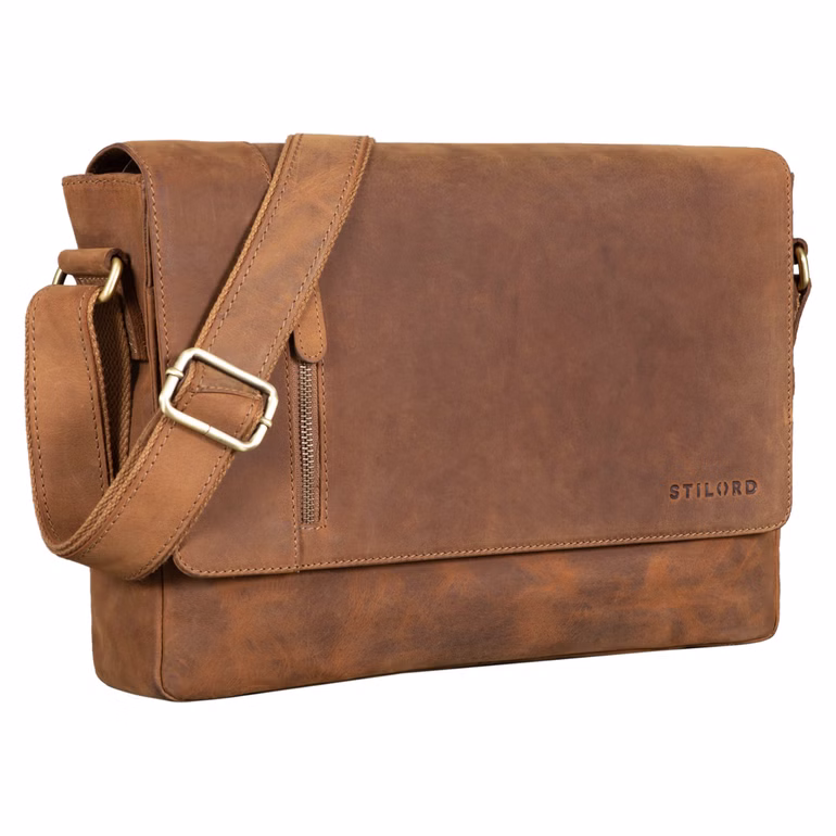 "Davis" Messenger Bag Læder 13" Laptop – Vintage Umhængtaske