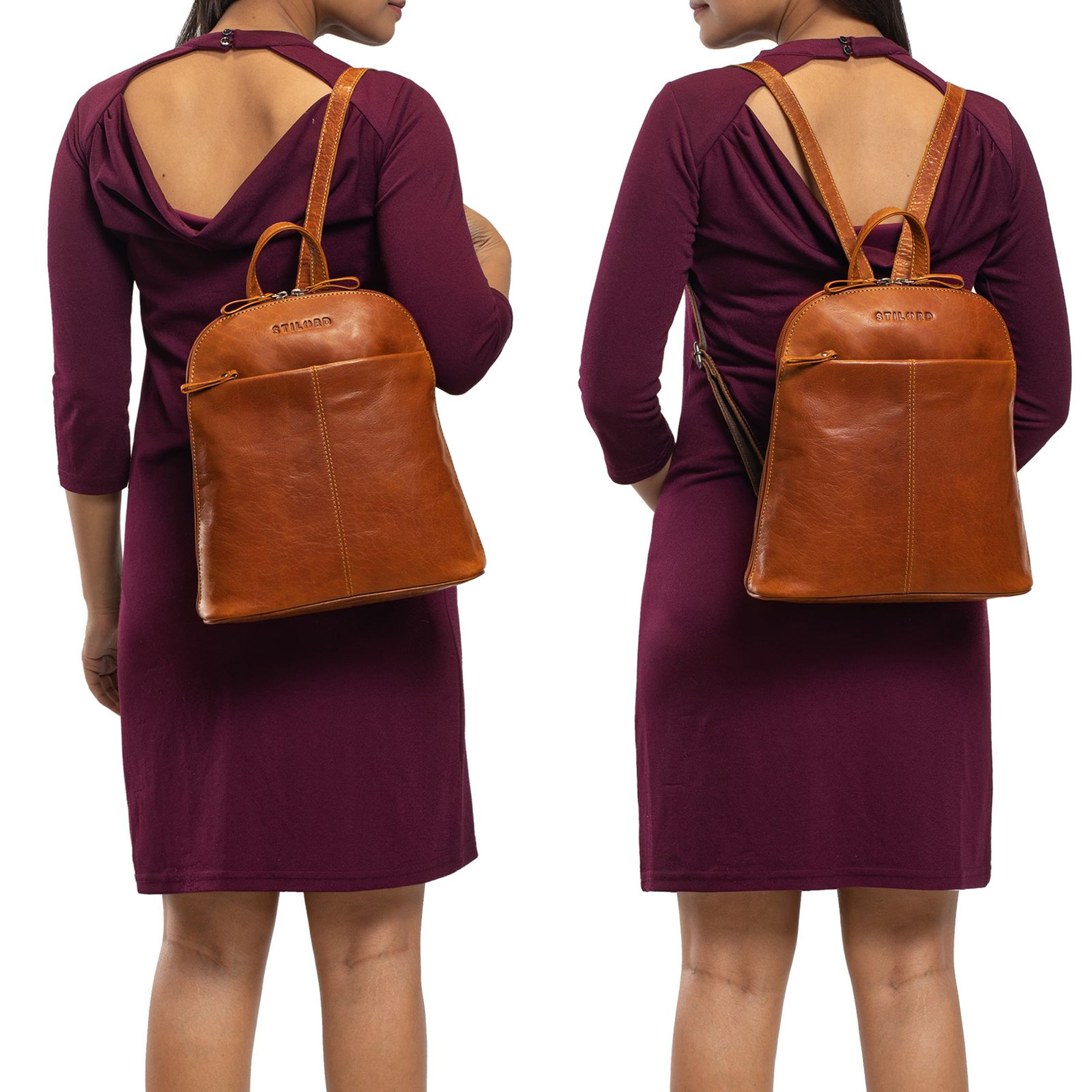 "Olivia" Small Leather Backpack Ladies STILORD
