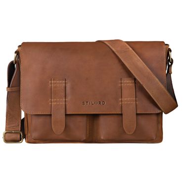 "Russell" Leather Messenger Laptop Bag