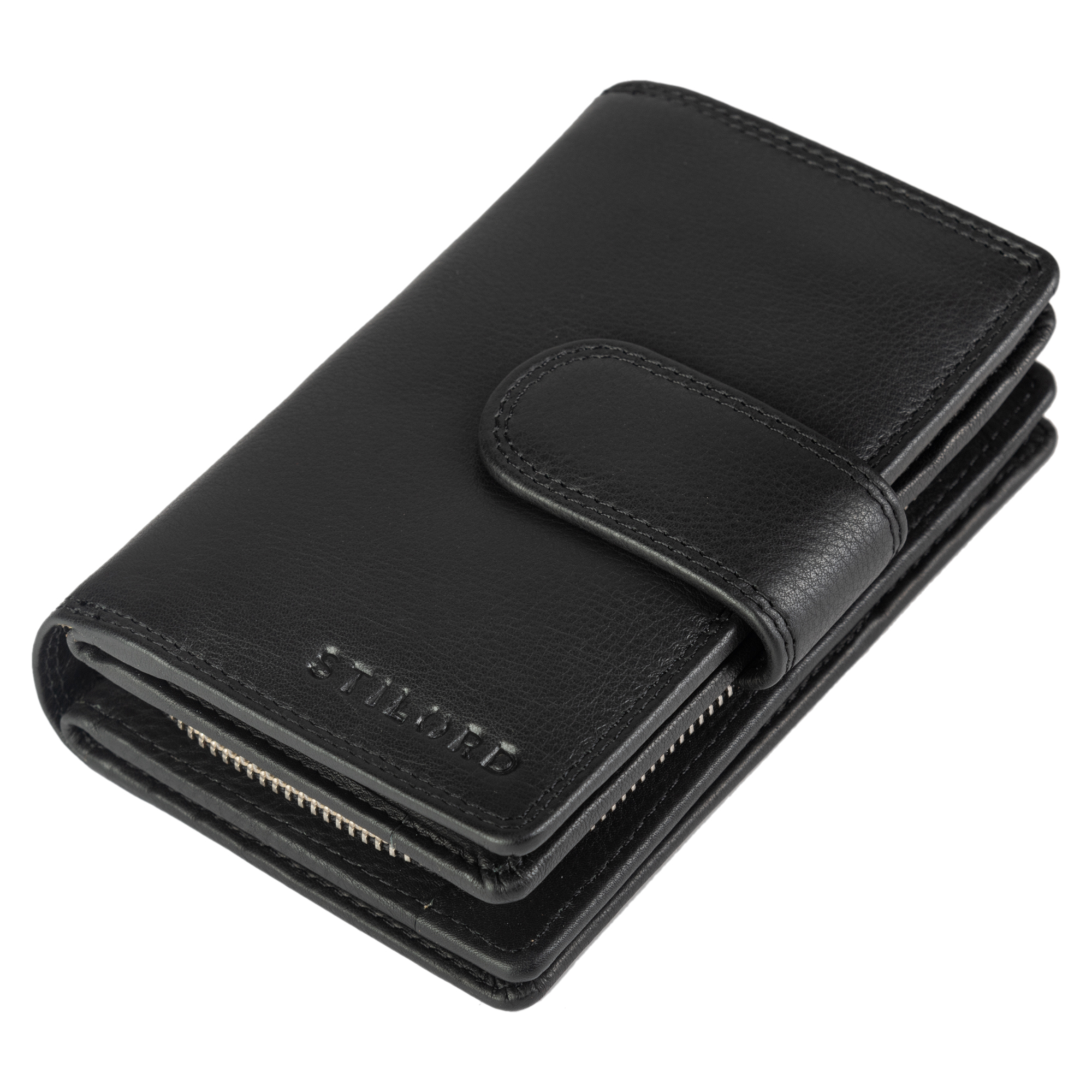 Mens 4 Fold Wallet | 20 Card Slots | Wallet with Coin Purse | Press Stud Clasp Closure | Cards Organiser | Cowhide Leather Gents Wallet