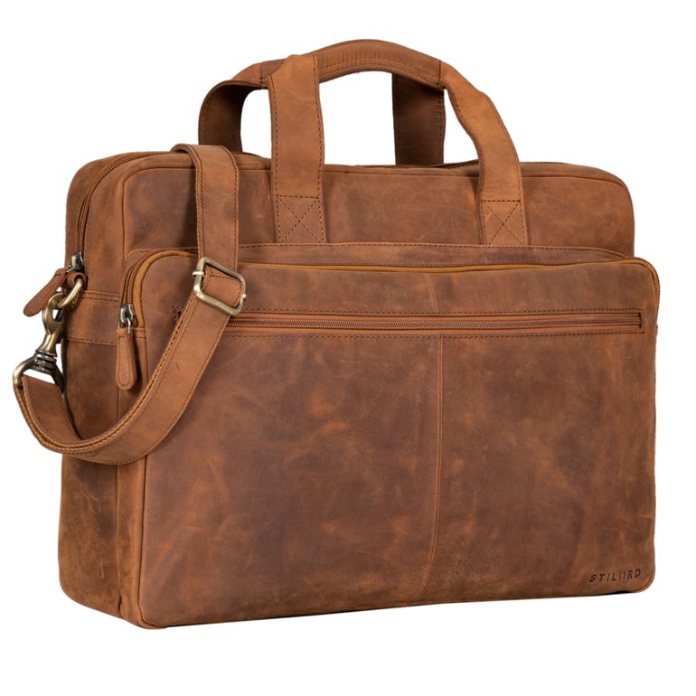 "Thompson" Briefcase Laptop Bag Leather