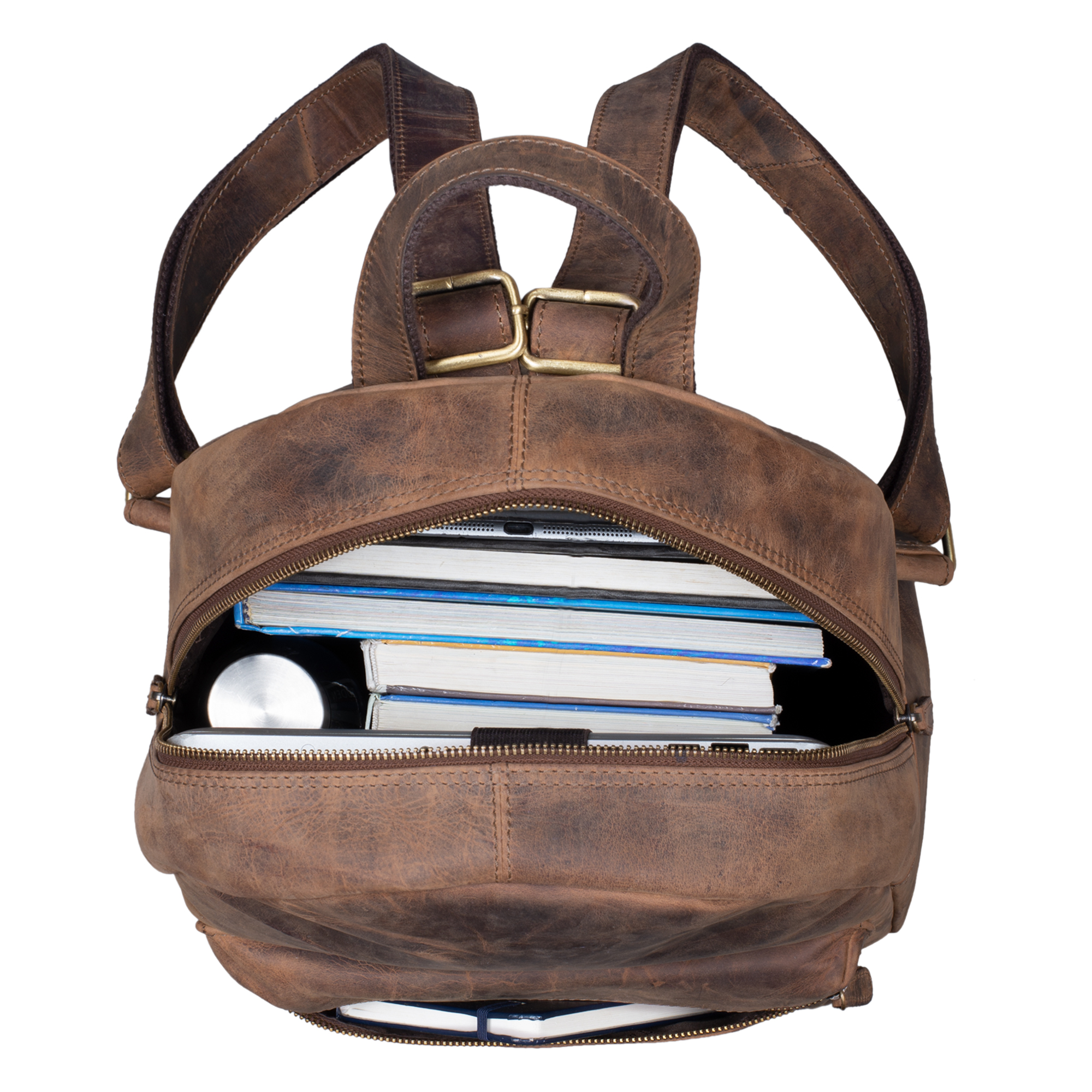 "Flynn" Large Vintage Backpack Leather STILORD