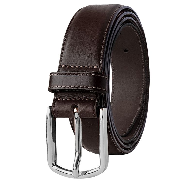 "Kyle" Mens Brown Leather Belt 