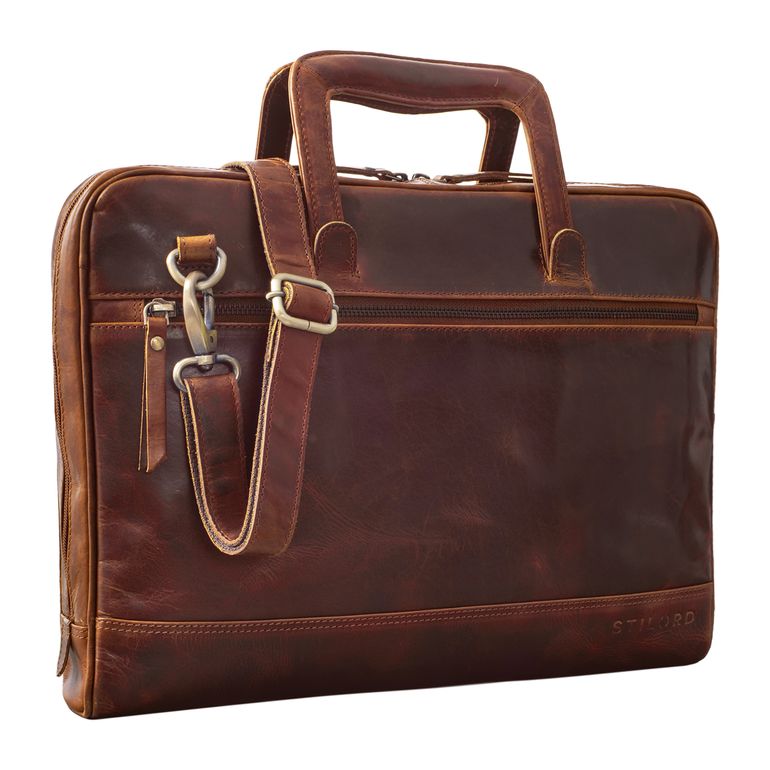 "Pierce" Leather Laptop Bag with Handle