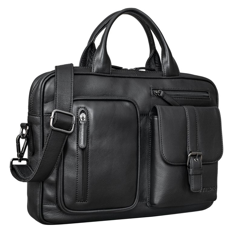 "Jenson" College Bag Leather Black