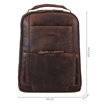 STILORD Reece Leren Business Rugzak voor Laptops Vintage Daypack Backpack XL Rugtas voor School Uni Kantoor Messenger Rugzak DIN A4 Echt Leder Kleur:middel - bruin