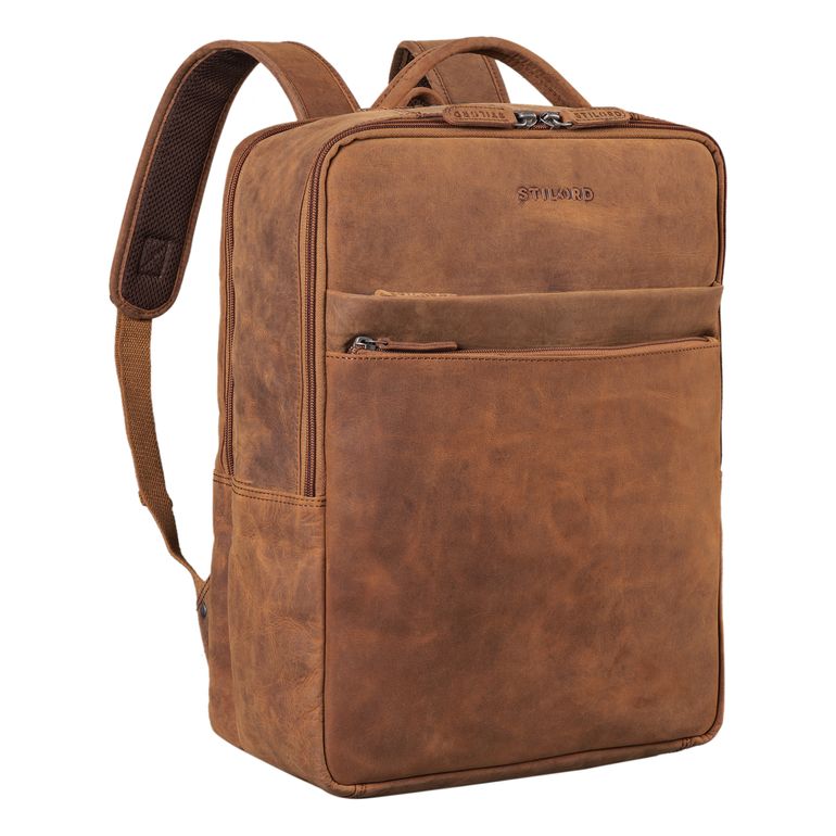 "Brooklyn" Large Leather Laptop Backpack STILORD