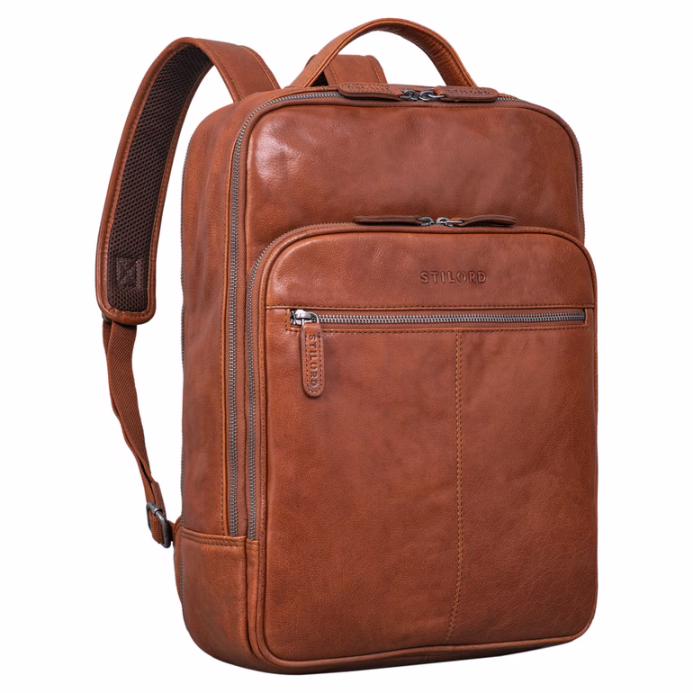 "Pietro" Grote Leren Business Rugzak Vintage Laptoprugzak 15.6 Inch
