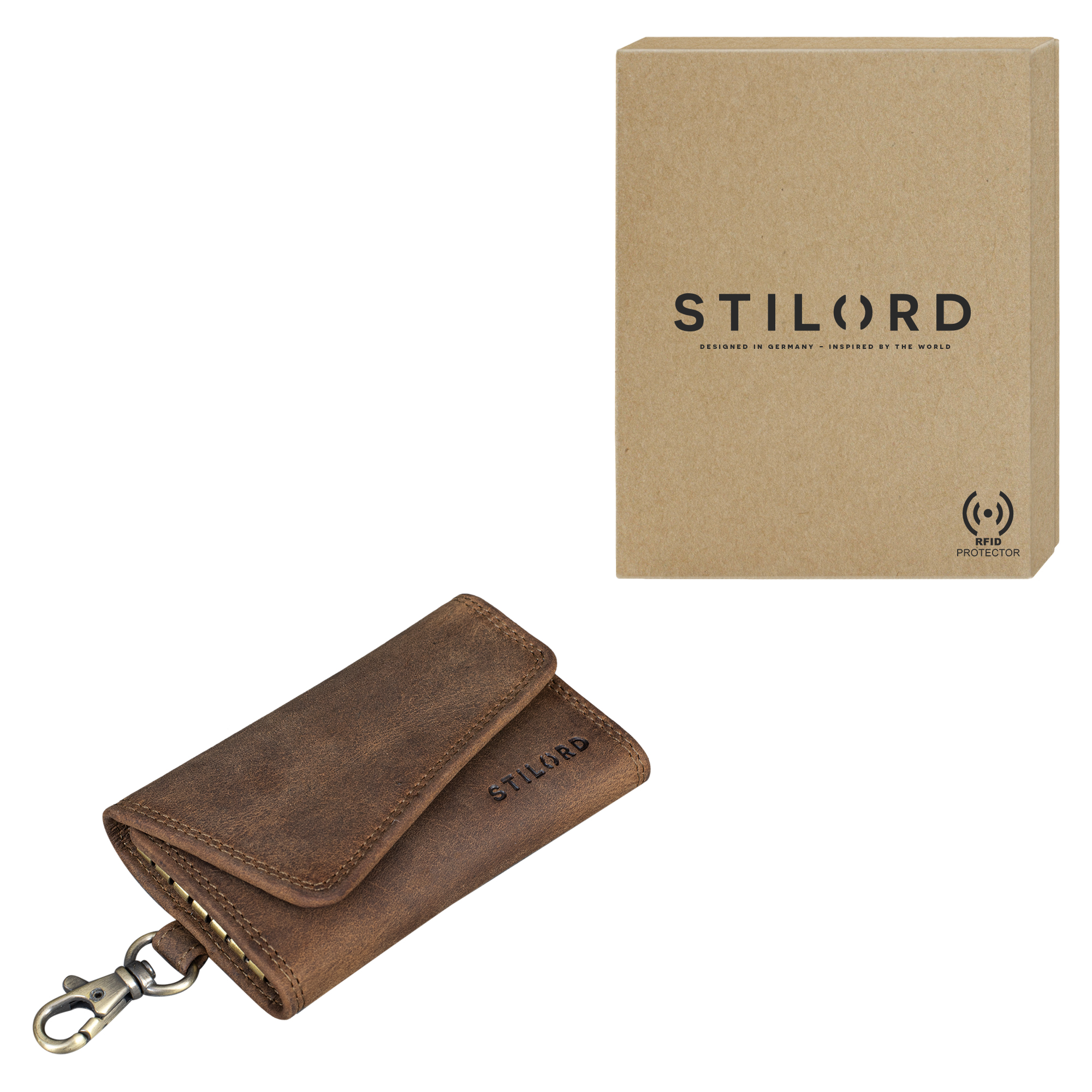 Vintage Leather Slim Key Card Wallet Key Organizer