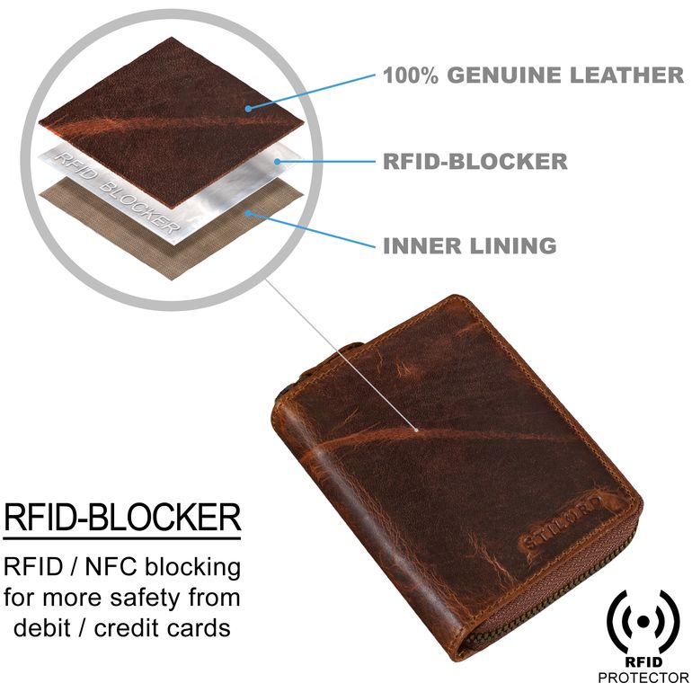 STILORD 'Ano' 3-in-1 Leather Key Case Mini Wallet and Card Pouch