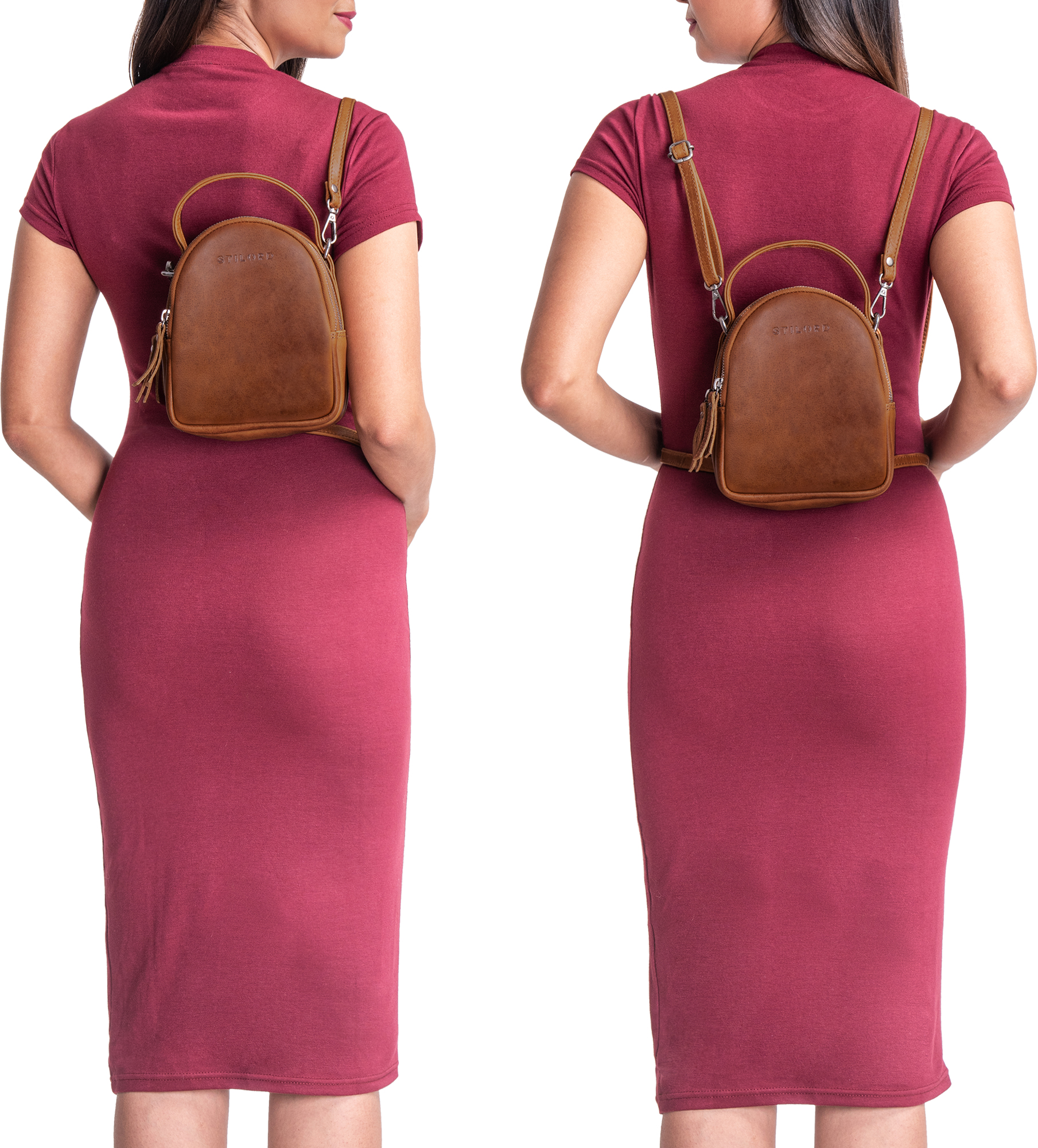 "Stacy" Small Backpack Handbag Leather STILORD