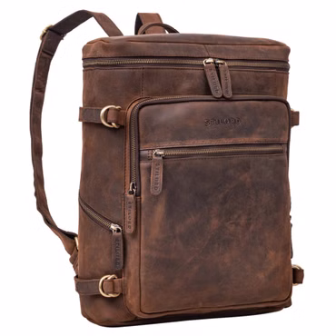 "Alvar" Mochila Executiva de Couro – Mochila para Laptop 15,6" 