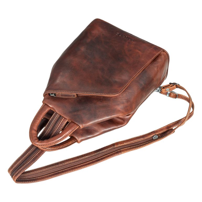 STILORD Minou Leren Sling Bag Dames 2-in-1 Rugzak Handtas Schoudertas Vintage Handle Bag Leder Tas Echt Leder Kleur:bergamo- bruin