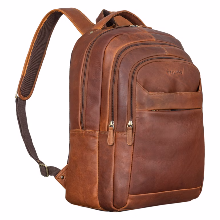 "Keno" lederen rugzak met laptopvak 15,6 inch