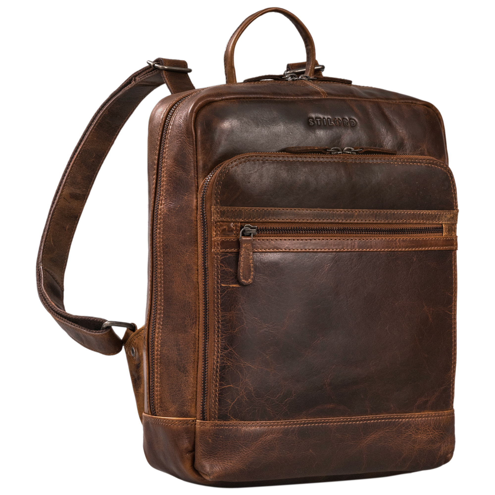 STILORD 'Jason' Laptop Rugzak 17 Inch Leer Vintage XL - Business Backpack Werktas Leren Rugtas Voor Reizen, Universiteit En Werk