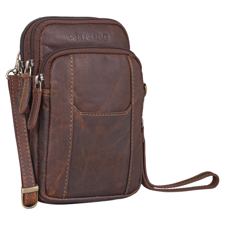 "Tertius" Crossbody Phone Bag Leather 