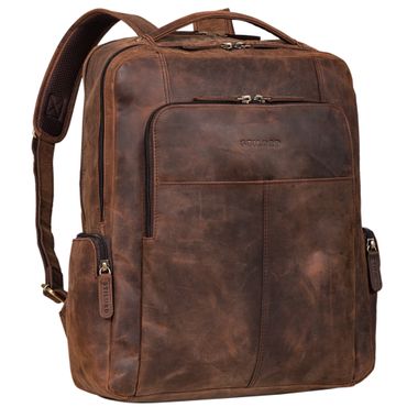 Corno d'Oro handgemaakte rugzak heren leer groot met organizervak I Premium XL lederen rugzak dames voor 17 inch laptop I zakelijke laptoprugzak vintage, zwart, Groß, Zakelijk