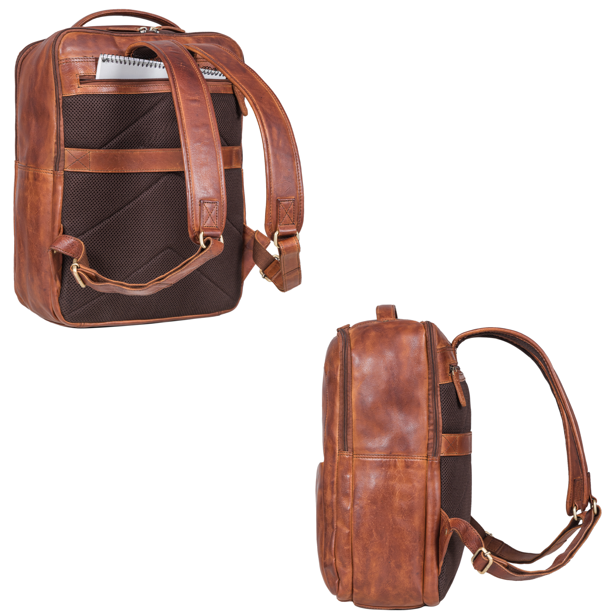 "Balduin" Large Leather Laptop Backpack STILORD