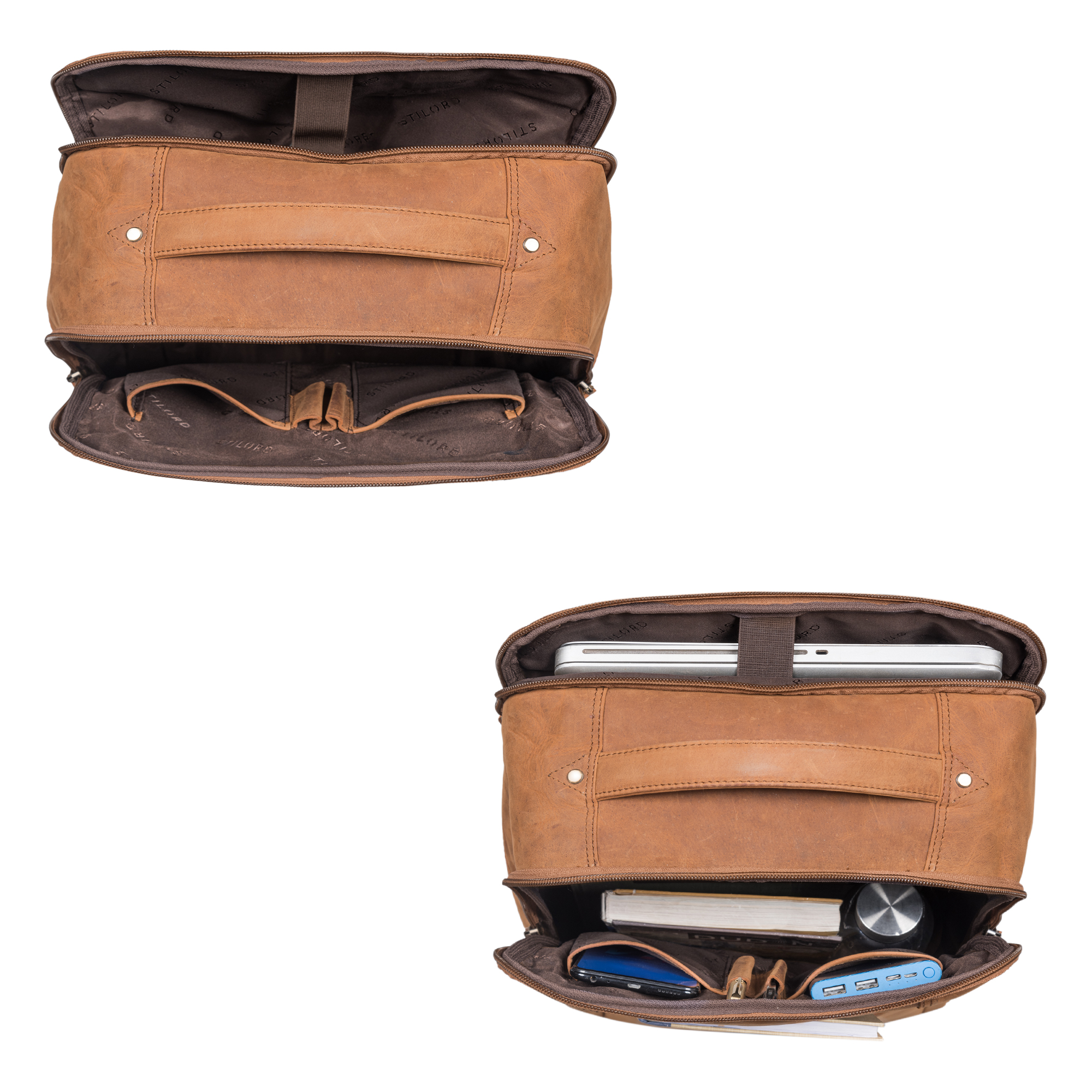 "Balduin" Large Leather Laptop Backpack STILORD