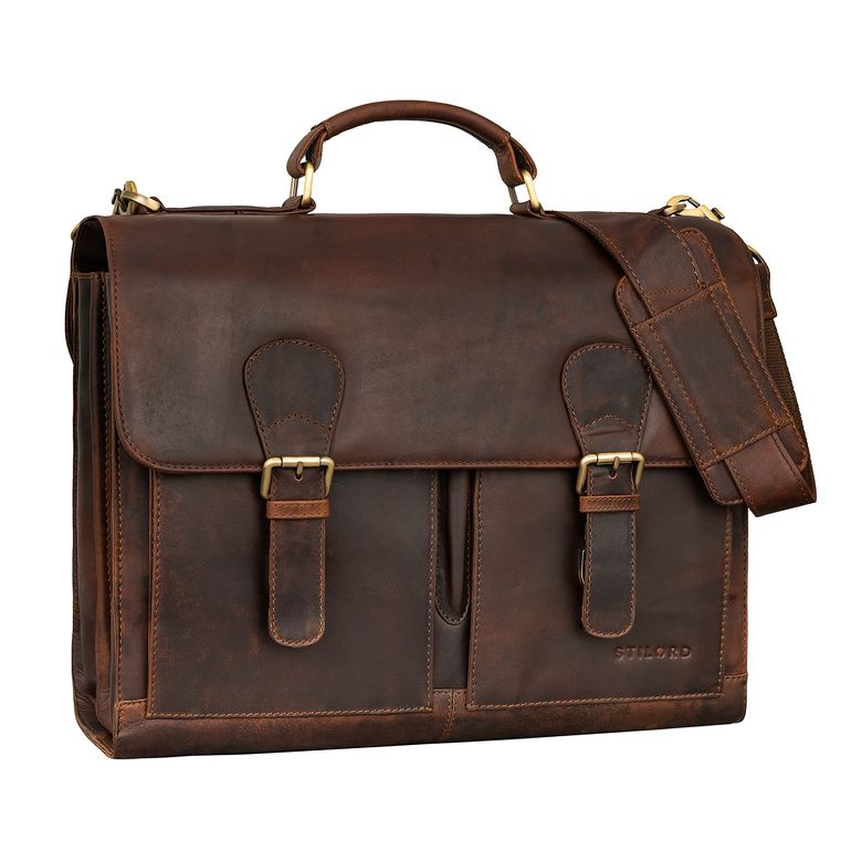 "Ludger" Leather Laptop Bag 15.6 inch