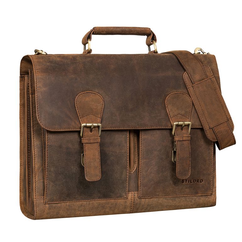 "Ludger" Leather Laptop Bag 15.6 inch