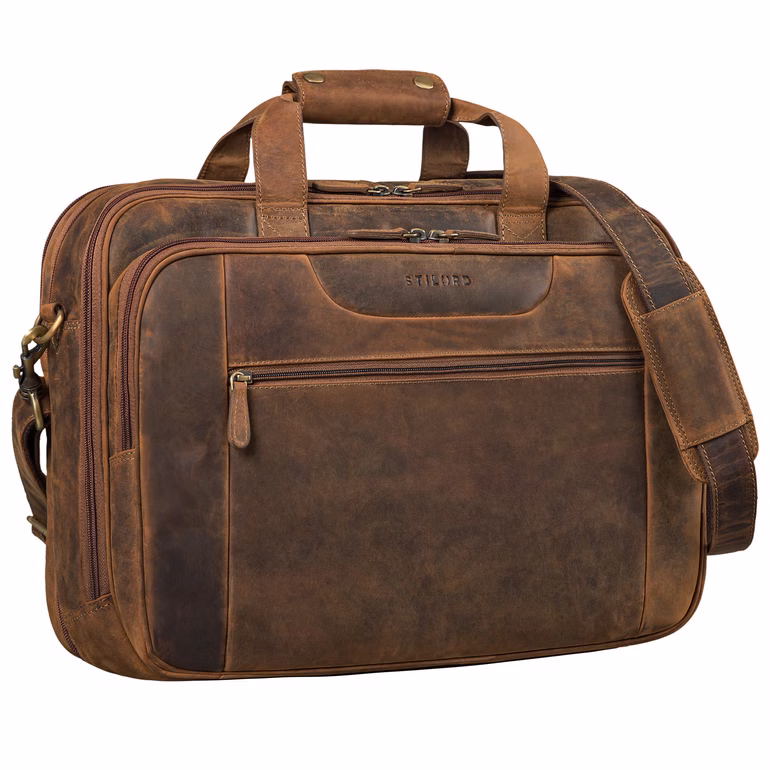 "Knut" Modern Briefcase Leather in Vintage