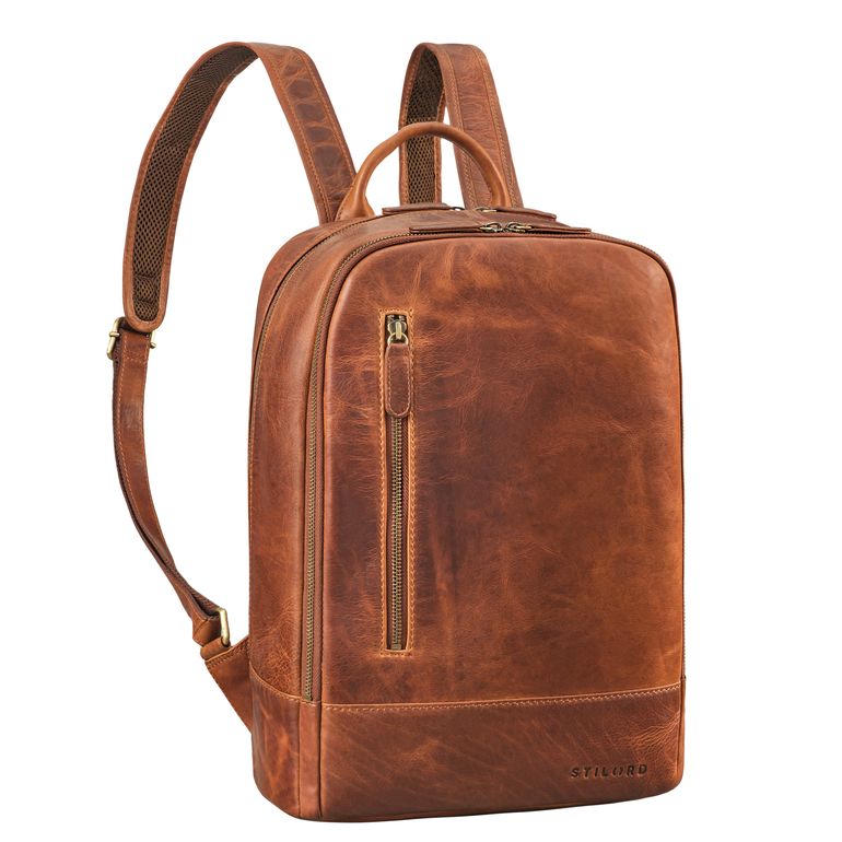 "Phillip" Stylish Leather Laptop Backpack 15.6 inch