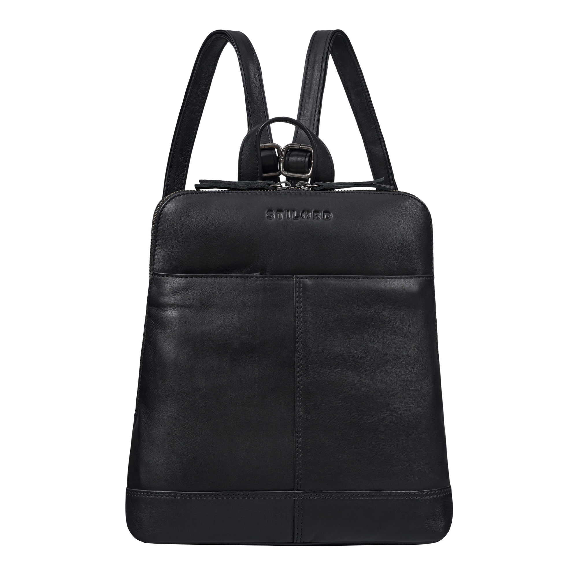 STILORD Wilma Elegante Rugzak Vrouwen Kleine Leren Rugzak Dames Leren Rugzak DIN A5 Vintage Handtas City Going Out Shopping Daypack Echt Leer Kleur:zwart