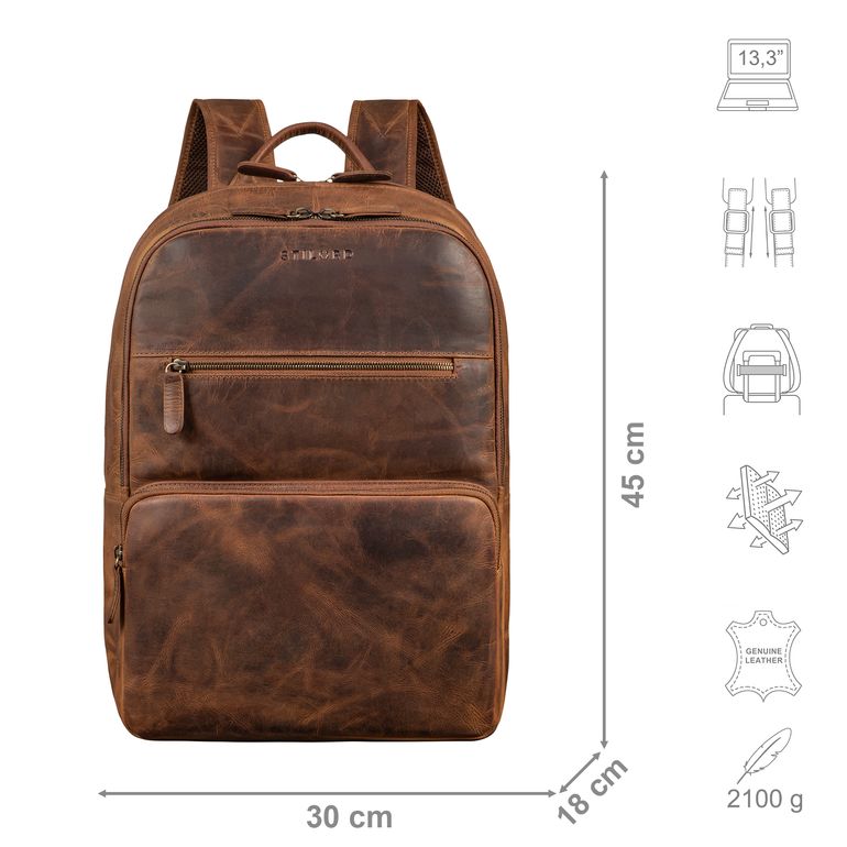 Albus" Spacious Leather Laptop Bag 13 Inch | STILORD