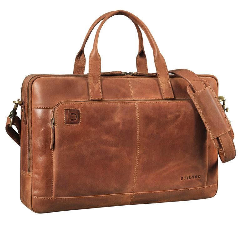 "Timothy" Elegant Leather Laptop Bag 17 Inch