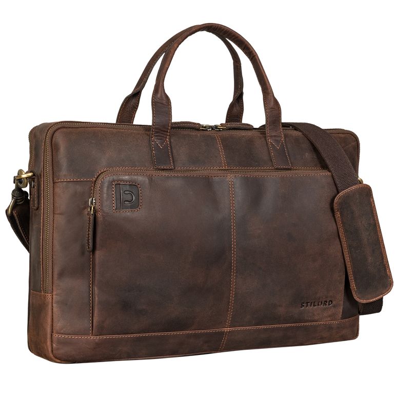 "Timothy" Elegant Leather Laptop Bag 17 Inch