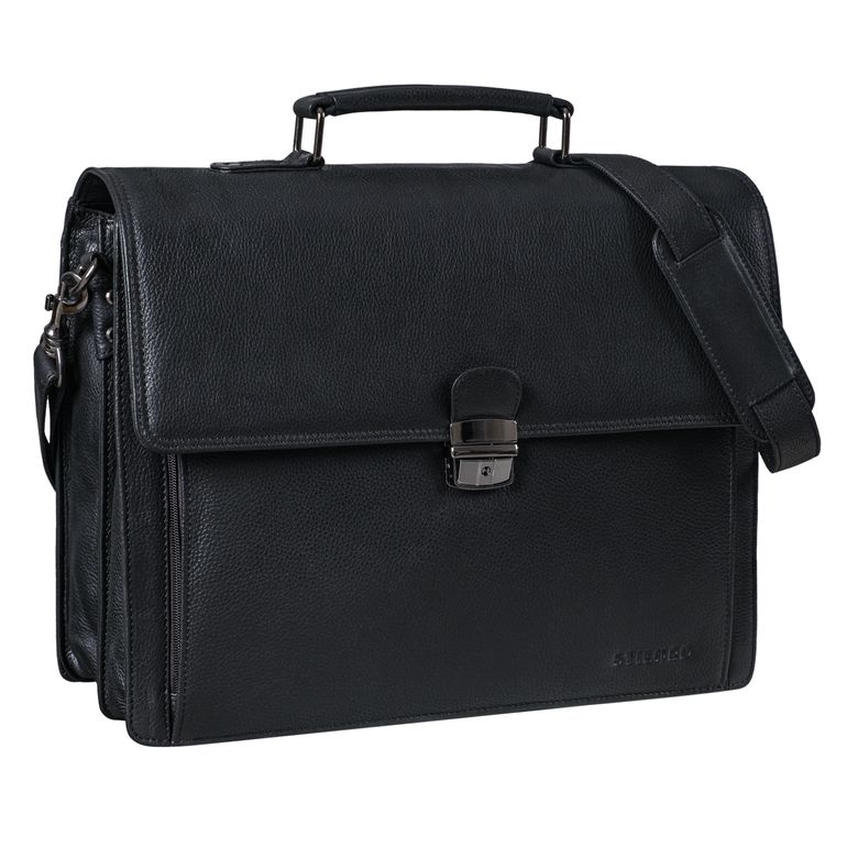 "Stanley" Briefcase Men Leather with Lock