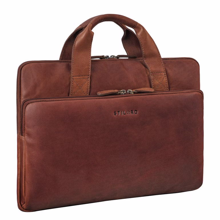 "Beau" Vintage Leather Laptop Bag 15.6 Inch