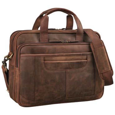 "Quest" Vintage Leather Briefcase 16.4 Inch