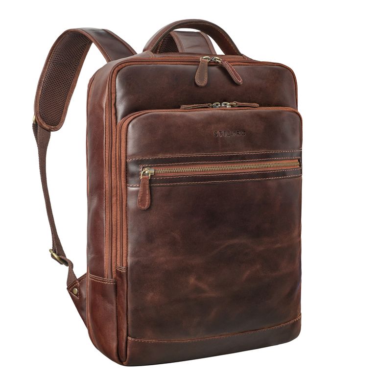 "Banks" 15.6 Inch Leather Laptop Backpack