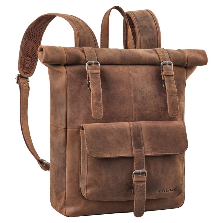 "Herakles" XL Leather Laptop Backpack 17 Inch