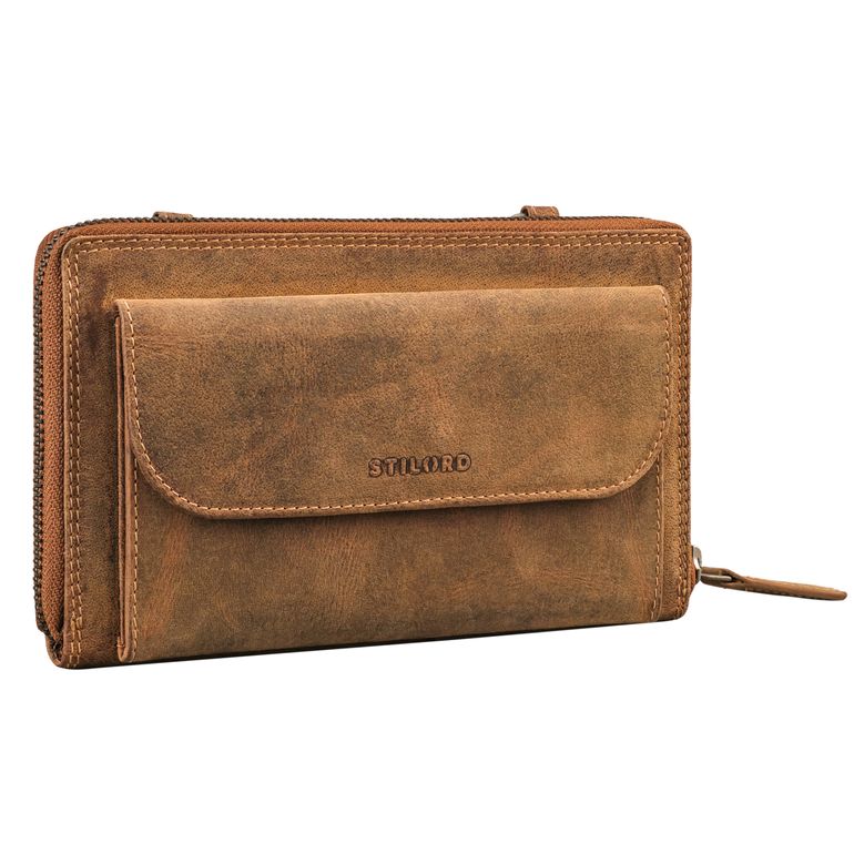 "Monica" Leather Wallet with Mobile Phone Compartment