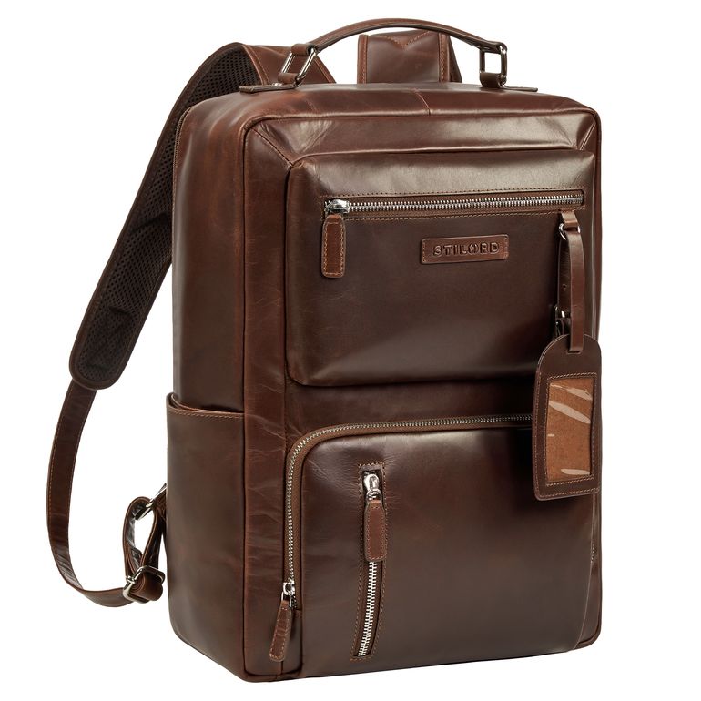 "Alejandro" Leather laptop backpack 15.6 inch