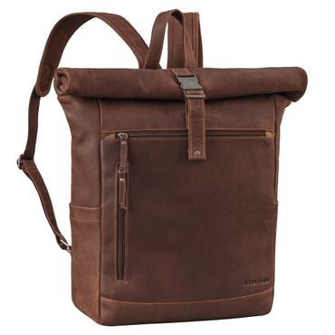 Lutz XL Rolltop Kožený Batoh Pánský s Kapsou na Notebook 16-17,3